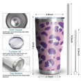 thumbnail image 6 of 30oz Pink and Purple Of Leopard Print Tumblers Stainless Steel Tumbler with Lid and Straw,Vacuum Insulated Double Wall Travel Tumbler Cups Mug with Cleaning Brush for Coffee,Tea, 6 of 7