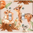 thumbnail image 1 of Metal Light Switch Plate Cover Cute Forest Animals Squirrel Deer Mouse ANM012, 1 of 13