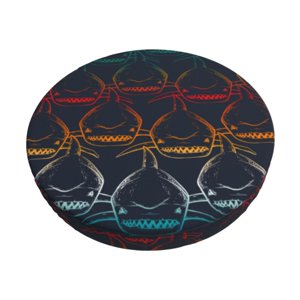Easygdp Cartoon Sharks Print Easy To Install Bar Stool Covers&Stool Covers Round&Elastic Stool Cover, Barstool Covers,Washable&Bottom With Elastic Edge-12 inch