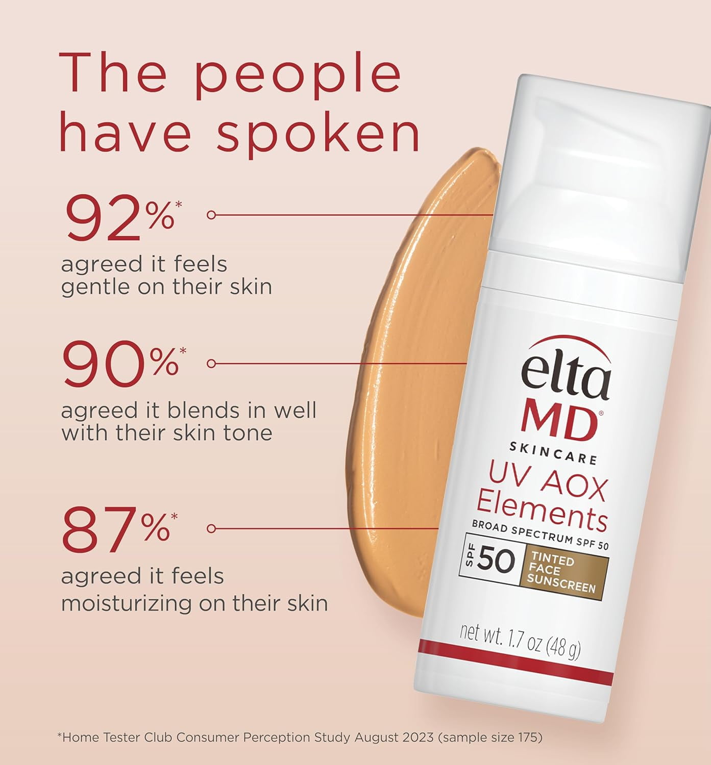 EltaMD UV AOX Elements Tinted Mineral Face Sunscreen Lotion, Tinted Sunscreen for Face SPF 50 with Antioxidants, 1.7 oz Pump