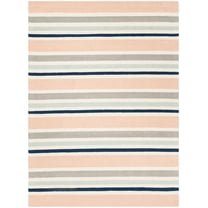 SAFAVIEH Kids Multi Striped Wool Area Rug, Ivory/Multi, 5' x 7'