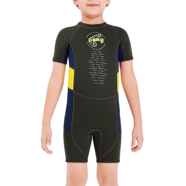 Soidarity Trajes de neopreno para niños de 2,5 MM, traje de buceo de una pieza, traje de neopreno de secado rápido, traje de baño para niños, buceo, Deportes acuáticos Gris S Soidarity OD003681-01