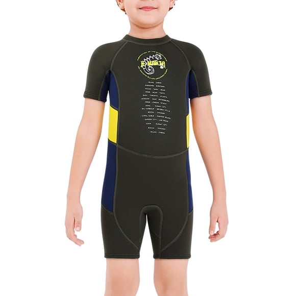 Soidarity Trajes de neopreno para niños de 2,5 MM, traje de buceo de una pieza, traje de neopreno de secado rápido, traje de baño para niños, buceo, Deportes acuáticos Gris M Soidarity OD003681-02