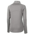 thumbnail image 3 of Women's Cutter & Buck Gray Denver Broncos Throwback Logo Adapt Eco Knit Stretch Recycled Half-Zip Pullover Top, 3 of 3
