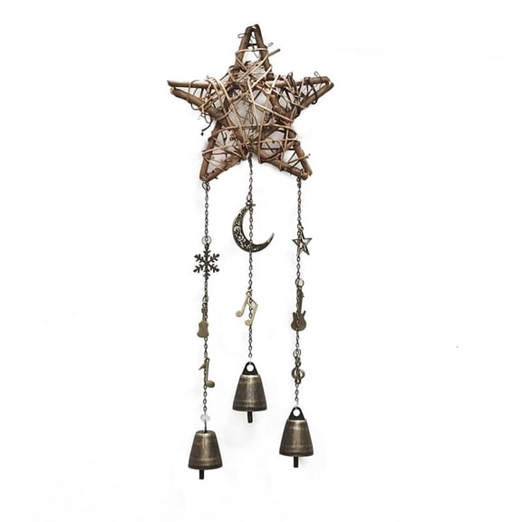 Witch Bells Protection Door Hangers Witch Wind Chimes Hanging Witch Bells Handmade Rattan Wind Chimes Decor Bronze