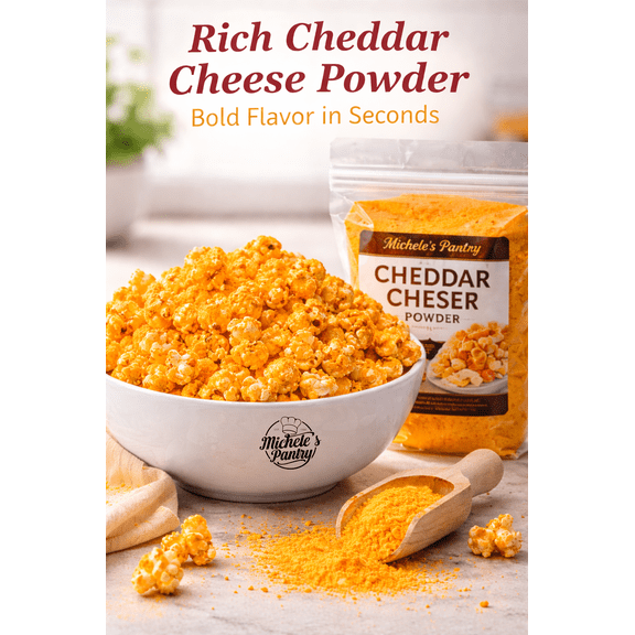 Michele’s Pantry Cheddar Cheese Powder, Dehydrated Yellow Cheez, Shelf-Stable, 14 oz