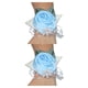 thumbnail image 4 of Yuarrent Ramillete de muñeca de rosa de satén hecho a mano elegante de tela para bodas y graduaciones elástica única N4 azul claro N4 azul claro 2Conjunto, 4 of 6