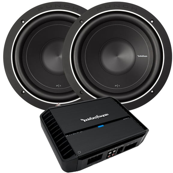 Rockford Fosgate - Two P1S4-10 10" Subwoofers, 4-Ohm and a P500X1BD Amplifier - 150x1 @ 4-Ohm, 300x1 @ 2-Ohm, 500x1 @ 1-Ohm