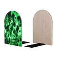 thumbnail image 2 of Hirioo Green Tie Dye for Bookends Decorative Bookends for Shelves for Home or Office, Non-Slip Base, 2 of 8