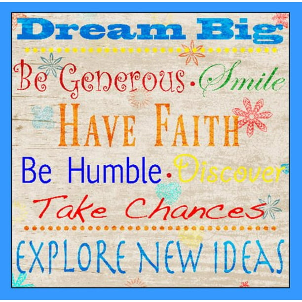 Large Giclee Print Dream Big 40x40 Art Print Poster Motivational Quotes Pod Walmart Com Walmart Com