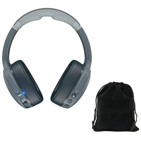 Skullcandy Crusher EVO True Wireless Bluetooth Over Ear Headphone Bundle with GSR Premium Deluxe Carrying Pouch (Gray)