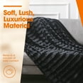 thumbnail image 4 of Cheer Collection Black Faux Fur Throw, 40" x 50", 4 of 8