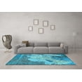 thumbnail image 3 of Ahgly Company Indoor Square Oriental Light Blue Industrial Area Rugs, 4' Square, 3 of 4