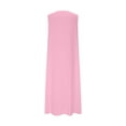 thumbnail image 5 of JSheng Womens Summer Sleeveless Dress Solid Sleeveless Round Neck Cotton Cotton And Linen Pocket Maxi Dress Pink M, 5 of 5