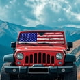 thumbnail image 3 of XYZCANDO American Flag Windshield Sun Shade Polyester Fully Covered Foldable Front Sunshade for Jeep Wrangler TJ JK JKU Sport Sahara Rubicon 2 Door & 4 Door 51.57 in *16.14 in, 3 of 7