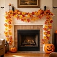 thumbnail image 6 of Artificial Maple Leaf Garland Fake Fall Hanging Decor 7ft Thanksgiving Halloween Home Wall Fireplace Door Indoor Outdoor Wedding Party, 6 of 8