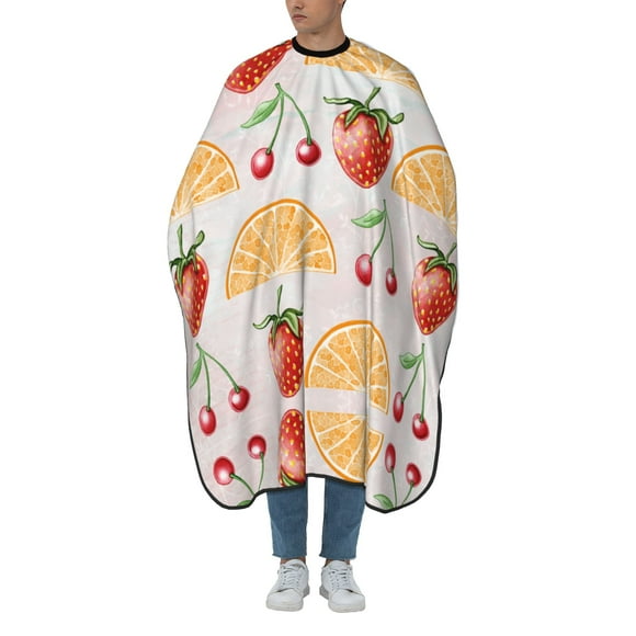 ZICANCN Hair Cutting Cape for Adults, Fruit Pattern Cape Salon Barber Cape for Hair Stylist Shampoo Capes Waterproof 55x66 IN