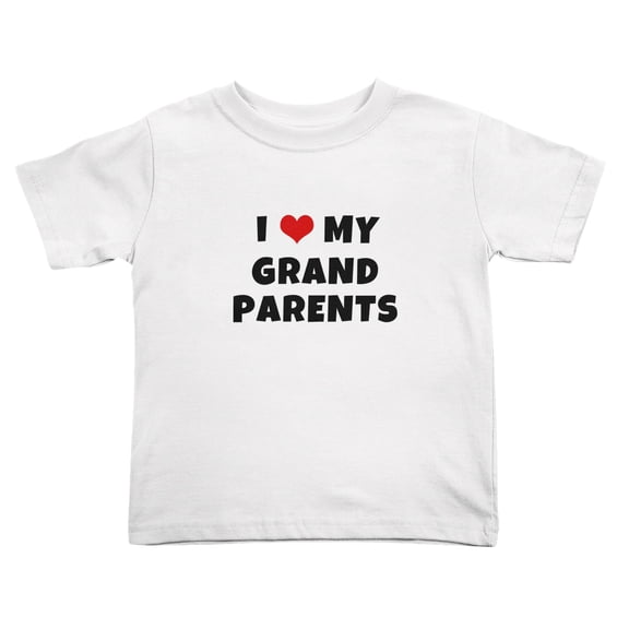 I Love My Grand Parents Cute Toddler Tshirts for Boys Girls (White, Youth XL)