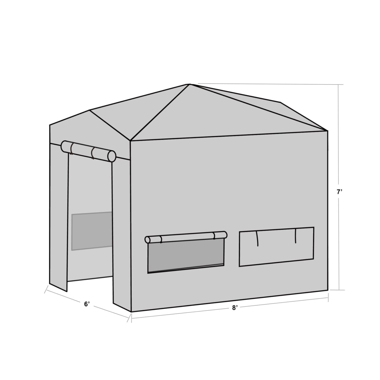 NorWestOutdoor 6'W x 8'D x 7'H Pop Up Greenhouse- White