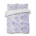 thumbnail image 2 of Purple Floral Twin XL Size Down Alternative Comforter,Lightweight Comforter Quilt Bedding Set with Pillow Shams Hydrangeas Flower Spring Summer Botanical Bed Comforter Duvet Insert 68"x98", 2 of 7