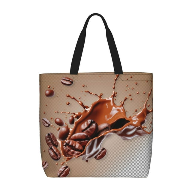Easygdp Coffee Beans Chocolate Splash Bolsa Tote para Mujer, Bolso de Hombro para Trabajo, Playa, Viajes, Compras y Supermercado