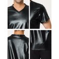 thumbnail image 6 of Lars Amadeus Men's Metallic Shiny Nightclub Short Sleeve Party Disco T-Shirt, 6 of 6