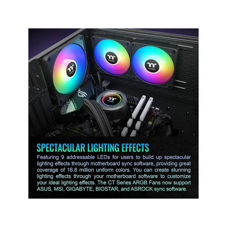 Thermaltake CT120 EX ARGB Sync PC Cooling Fan (3-Fan Pack Thermaltake CT120 EX ARGB Sync PC Cooling Fan (3-Fan Pack