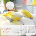 thumbnail image 3 of Yellow Gray Bedding 3 Piece Duvet Cover Set Twin Size, White Modern Oil Painted Abstract Soft Microfiber Comforter Cover with Zipper Closure & Pillowcases, Wrinkle & FadeResistant Quilt Cover, 3 of 9