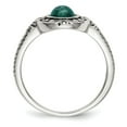 thumbnail image 2 of Sterling Silver Rhodium-plated and Oxidized With Recon. Simulated Turquoise Ring - Size 7 - Measures 1.5mm Wide , 2 of 4