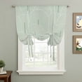 thumbnail image 2 of Sage Green Ombre Tie Up Curtains 45 Inches Long, Kitchen Window Curtains Over Sink, Farmhouse Stripes Modern Abstract Art Small Window Curtains Shade Balloon Curtains Valances for Bedroom 34"x45", 2 of 8