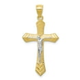 thumbnail image 1 of Solid 10k Yellow Gold Two Toned Passion Cross Pendant Crucifix Charm - 35mm x 21mm, 1 of 4