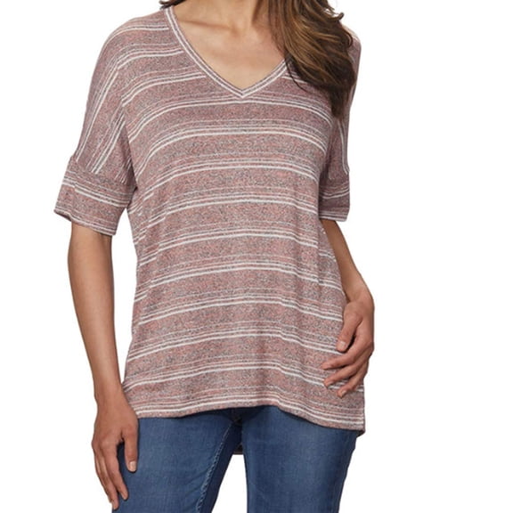 Calvin Klein Womens Knit Top,Dusty Blush Mar,Small