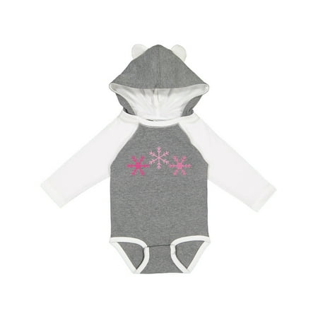 

Inktastic Pink Snowflakes Gift Baby Boy or Baby Girl Long Sleeve Bodysuit