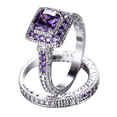 thumbnail image 6 of HeartsAndYou 3ct Natural Purple Amethyst Engagement Ring 100% 14k SOLID White Gold Bridal Set, 6 of 9