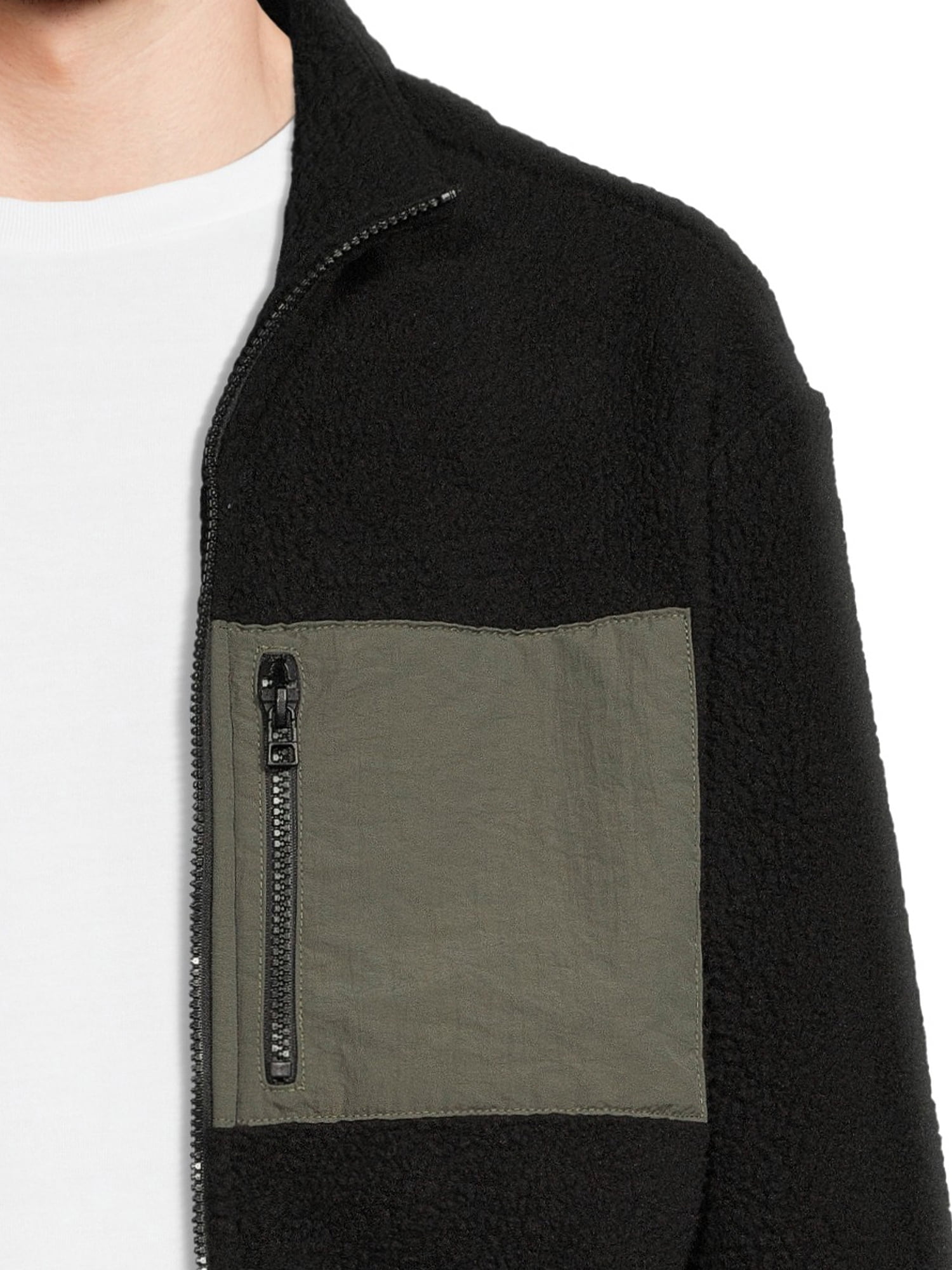 No Boundaries Men's Faux Sherling Trucker Jacket