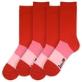 thumbnail image 2 of BambooMN Unisex Tri-Color Rayon from Bamboo Crew Socks - Red - Medium - 4 Pairs, 2 of 7