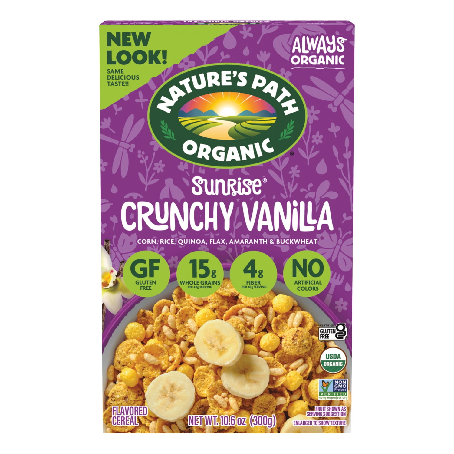 Nature's Path Organic Sunrise Crunchy Vanilla Breakfast Cereal, 10.6oz Box (pack of 12)