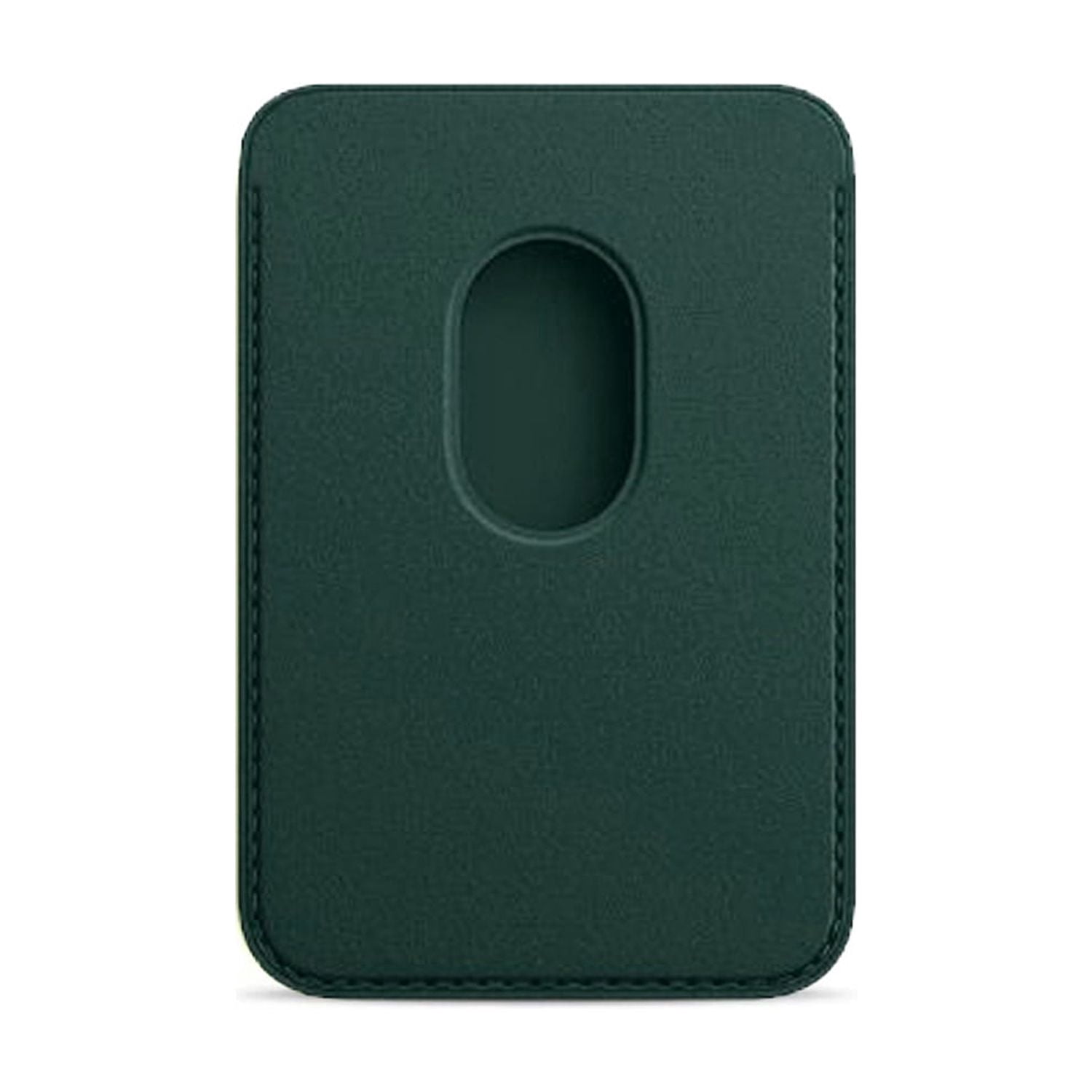 Leather Wallet Holder with Magnetic Mount - Green