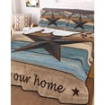 thumbnail image 2 of Quilts Twin Size, Blue Brown Texas Star Soft Comforter Bedding Set for Bed, Retro Country Star Farmhouse Wooden Lightweight Quilted Bedspread with Pillow Cover(2 Pieces) for All Season, 68x86 Inch, 2 of 6