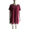 thumbnail image 3 of Viikei Short Sleeve Dress for Women Dress Tops Womens Tops Dressy Casual Women O Neck Casual Lace Short Sleeve Above Knee Dress Loose Party Dress, 3 of 5