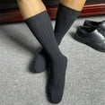 thumbnail image 2 of 1 Pair Men Dress Socks Cotton Solid Sports Athletic Work Stripe Casual Socks, 2 of 8
