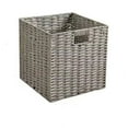 thumbnail image 2 of Set of 2 Wicker Storage Basket, Hand-Woven Storage Baskets for Shelves with Handles Foldable Cube Storage Baskets Bins, 9 inch, 2 of 5
