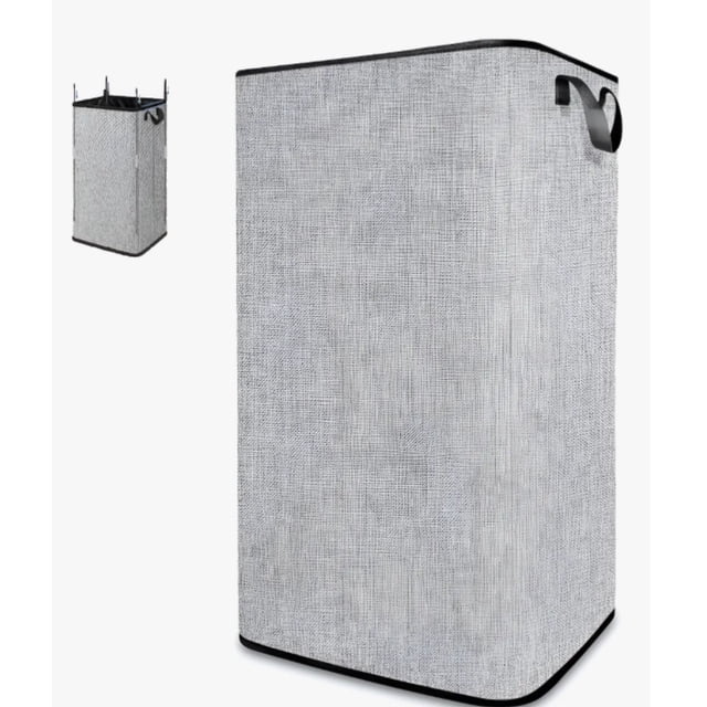 Cesto de Ropa Plegable 80L Grande Rectangular y con Asas Resistentes Ideal para Baño y Dormitorio Modelo Gris