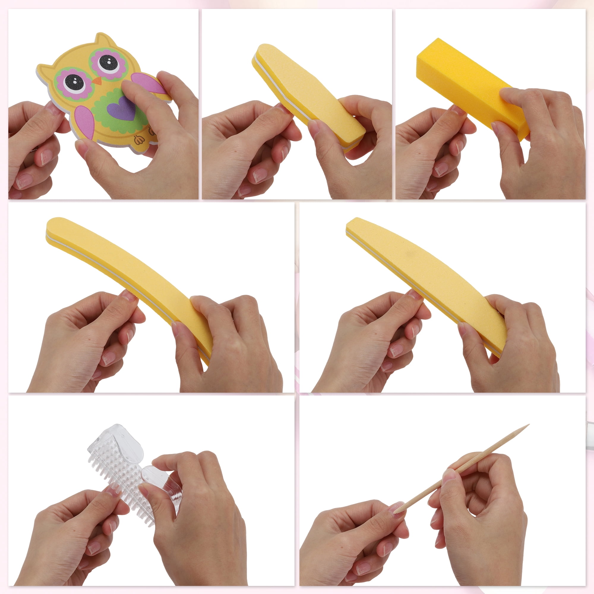 Unique Bargains Durable Manicure Tools Kit Essential For Nail Care Yellow