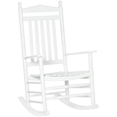 Spaco Traditional Wooden High-Back Rocking Chair, Rocking Chair for Outdoor, White