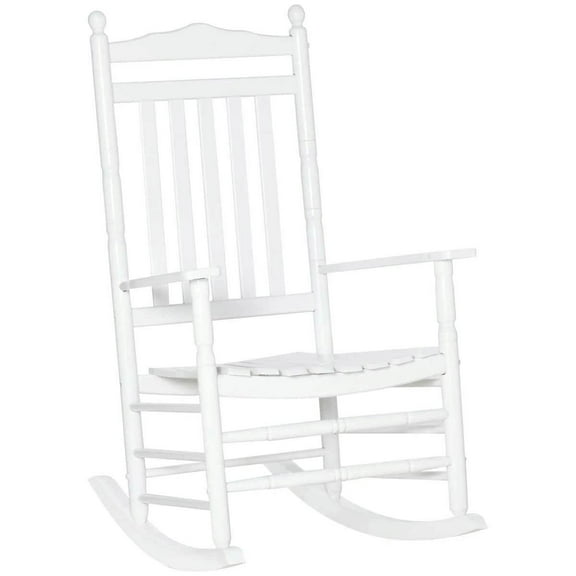 Spaco Traditional Wooden High-Back Rocking Chair, Rocking Chair for Outdoor, White