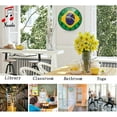 thumbnail image 3 of GZHJMY Brazil Flag Print Round Wall Clock, 9.5 Inch Silent Battery Operated Quartz Analog Quiet Desk Clock for Home,Office,School, 3 of 7