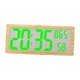 thumbnail image 3 of Marco de bambú Reloj de pared Digital de 14 pulgadas Reloj de escritorio 3 niveles de brillo reloj despertador con para sala de estar , estilo D BLESIY reloj de pared, 3 of 8