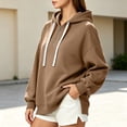 thumbnail image 6 of SYwaren Women's Half Zip Hoodie Oversized Long Sleeve Casual Sweatshirt Side Slit Tops, 6 of 7