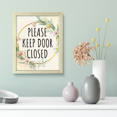 thumbnail image 3 of Signs ByLITA Please Keep Door Closed, Floral 8 x 10 Wooden FRAMED Print Short Term Rentals Guest Signage Hospitality Wall Art, 3 of 4